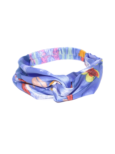 

Blueberry Blue Printed Knot Detail Hairband with Satin Finish