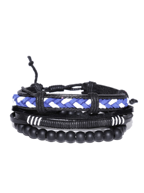 

Blueberry Men Set of 3 Handcrafted Bracelets, Black