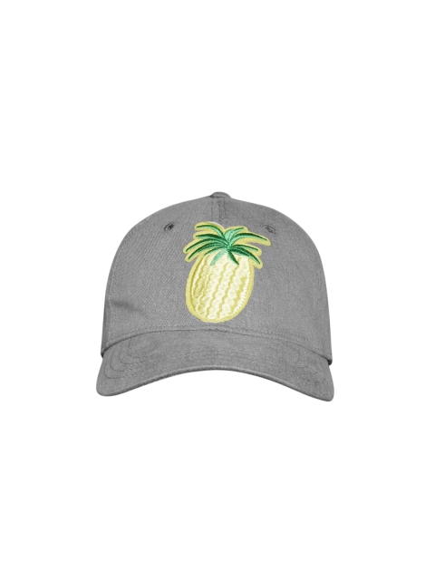 

Blueberry Women Grey & Yellow Pineapple Applique Baseball Cap