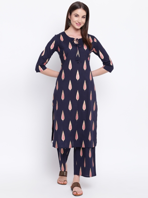 

Khushal K Women Blue Printed Kurta with Palazzos