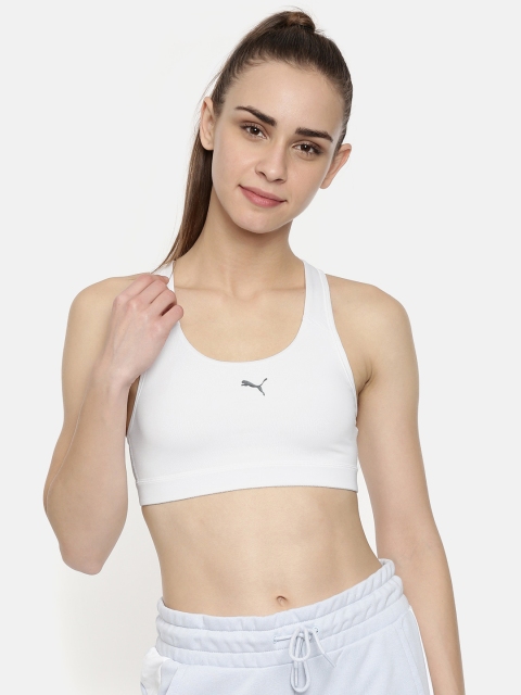 

Puma White Printed Non-Wired Non Padded Sports Bra 51699647