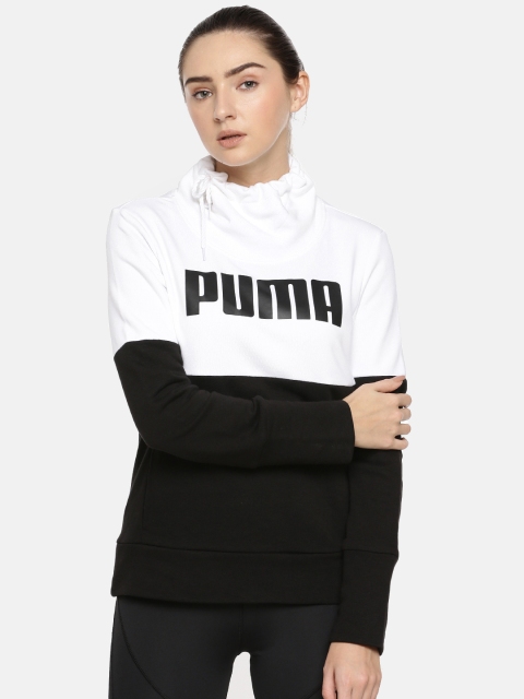 

Puma Women White & Black Colourblocked Sweatshirt