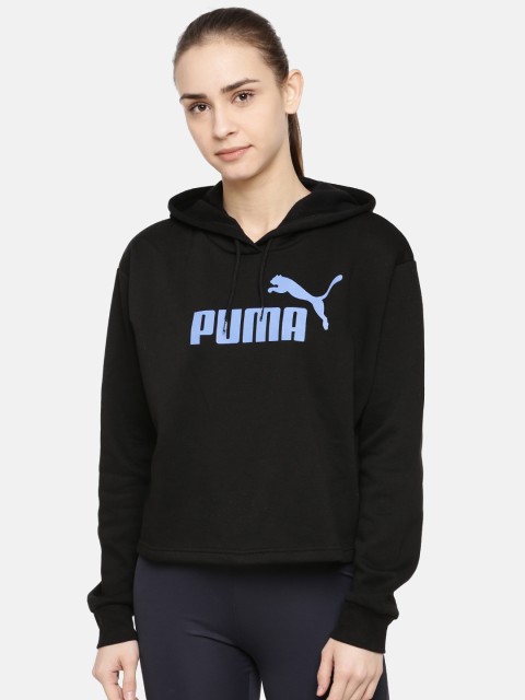 

Puma Women Black Printed Relaxed Fit Hooded Sweatshirt