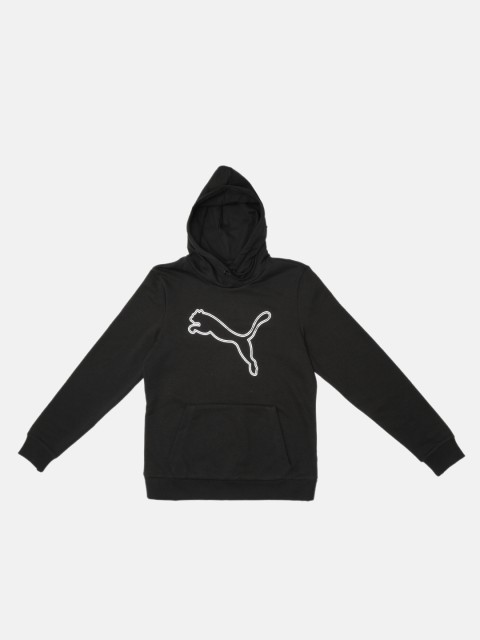 

Puma Women Black Printed Double Cat Foil Hooded Sweatshirt
