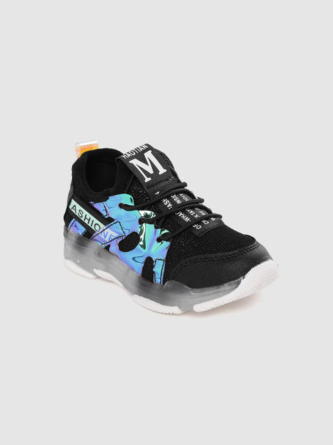 

Hoppipola Kids Black & Blue Colourblocked Sneakers with Iridescent Effect