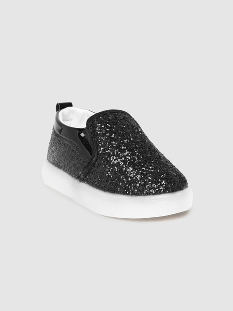 

Hoppipola Kids Black Glitter Flatform Slip-On Sneakers