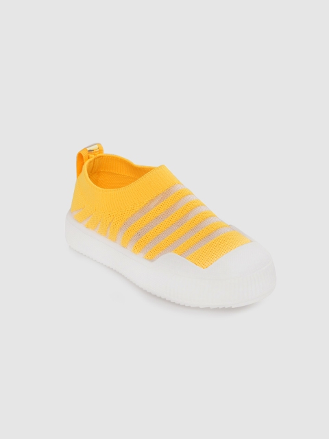 

Hoppipola Kids Yellow Striped Slip-On Sneakers