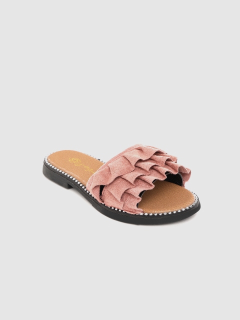 

Hoppipola Girls Dusty Pink Solid Open Toe Flats