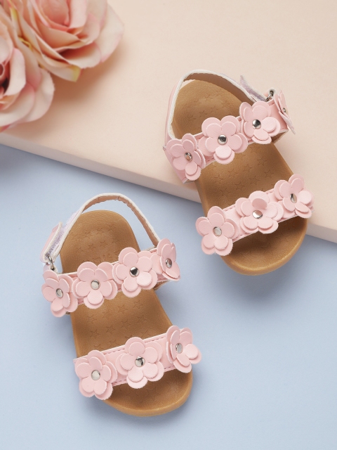 

Hoppipola Girls Pink Applique Detail Open Toe Flats