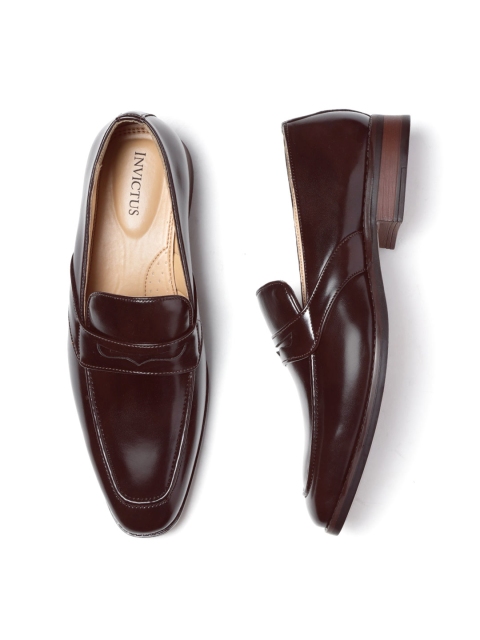 

INVICTUS Men Coffee Brown Solid Formal Slip-Ons