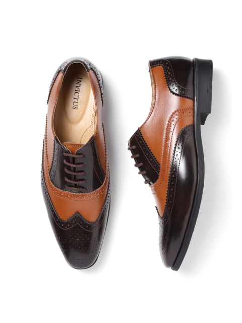 

INVICTUS Men Brown Colourblocked Formal Brogues