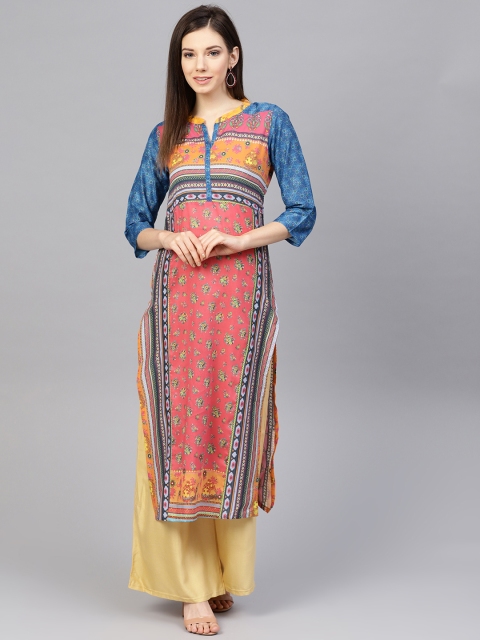 

PINKSKY Women Pink & Beige Printed Kurta with Palazzos