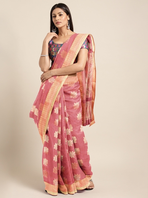 

The Chennai Silks Pink Silk Cotton Woven Design Kovai Saree