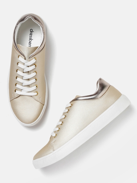 

DressBerry Women Gold-Toned Sneakers