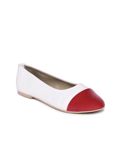 

TRENDS & TRADES Women White Colourblocked Ballerinas