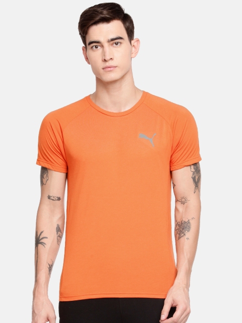

Puma Men Orange Solid Slim Fit dyCell Evostripe Jaffa Round Neck T-shirt