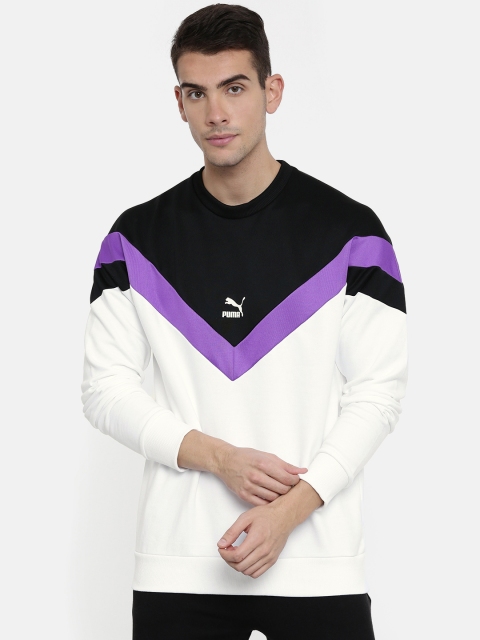 

Puma Men White & Black Colourblocked Iconic MCS Crew Sweatshirt