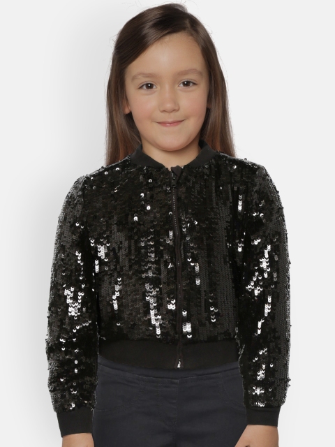 

Allen Solly Junior Girls Black Sequinned Bomber