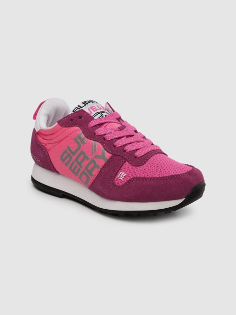 

Superdry Women Pink Textile Running Shoes