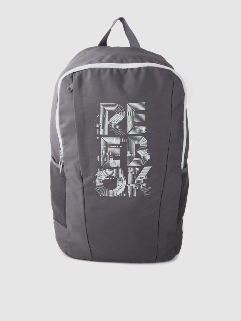 

Reebok Unisex Charcoal Grey & White PRM Follow Brand Logo Laptop Backpack