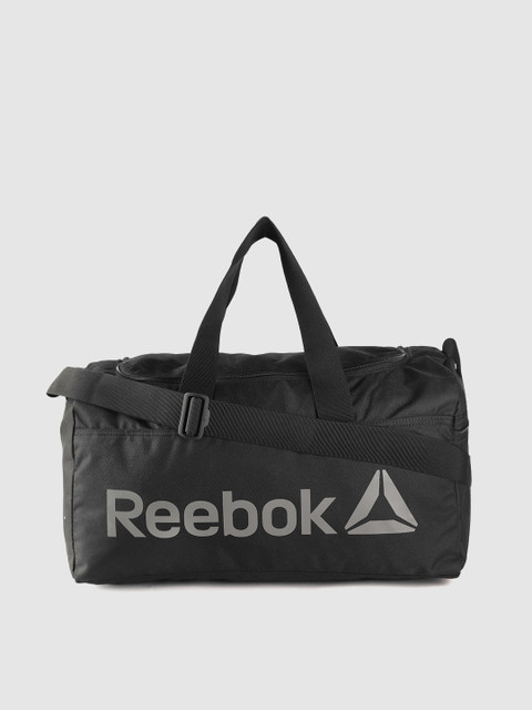 

Reebok Unisex Black & Grey Brand Logo Print Act Core Grip Small Training Duffle Bag