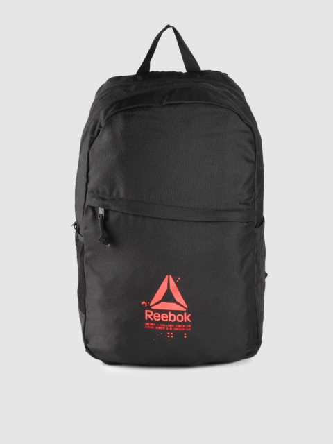 

Reebok Unisex Black Solid Laptop Backpack with Printed Detail
