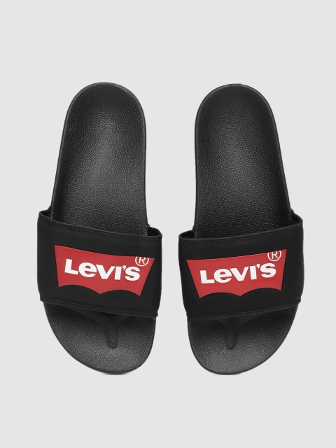 

Levis Men Black & Red Printed Sliders