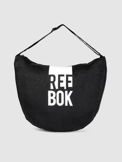 

Reebok Women Black Brand Logo Printed Hobo Bag