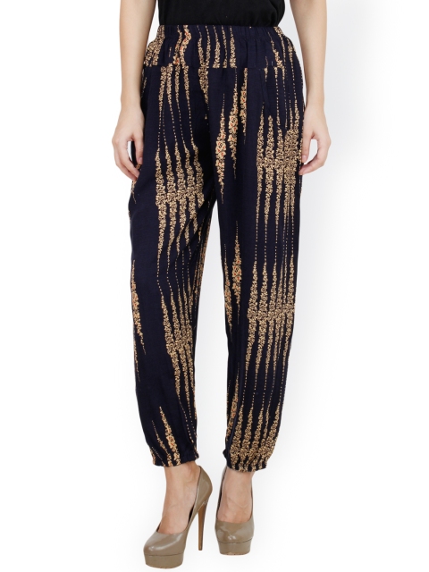 

Camey Blue Printed Harem Pants