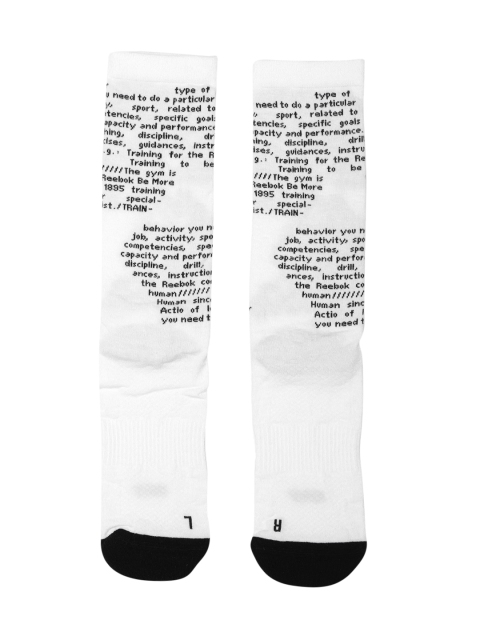 

Reebok Unisex White One Series Crew Patterned Above Ankle-Length Training Socks