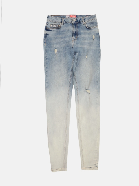 

Superdry Women Blue Sophia Skinny Fit Mid-Rise Mildly Distressed Stretchable Jeans