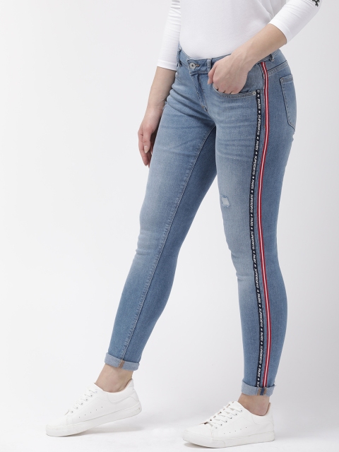

Superdry Women Blue Cassie Skinny Fit Mid-Rise Low Distress Stretchable Jeans