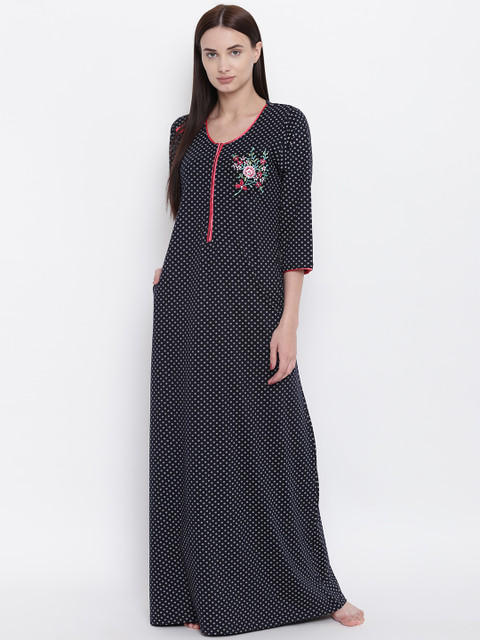 

Sweet Dreams Black & White Printed Maxi Nightdress