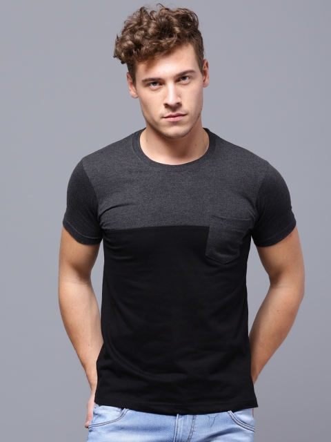 

Roadster Black & Charcoal Grey T-shirt