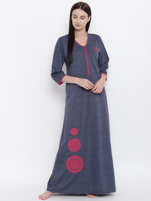

Sweet Dreams Navy Blue Solid Maxi Nightdress