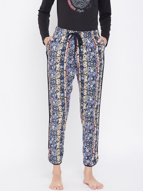 

Sweet Dreams Women Blue & Yellow Printed Lounge Pants