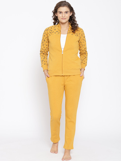 

Sweet Dreams Women Mustard Yellow Solid Night Suit