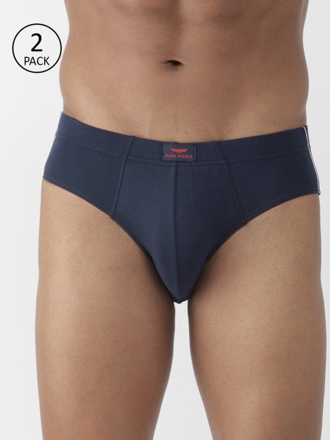 

Park Avenue Men Pack Of 2 Navy Blue Solid Briefs PZRR00114-B5