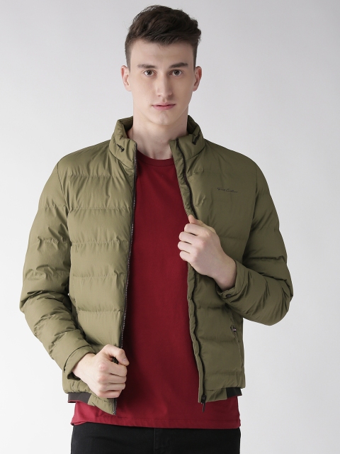 

Fort Collins Men Olive Green Solid Padded Jacket