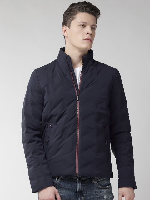 

Fort Collins Men Navy Blue Solid Padded Jacket