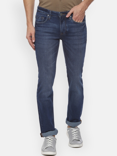 

Louis Philippe Jeans Men Navy Blue Slim Fit Mid-Rise Clean Look Stretchable Jeans