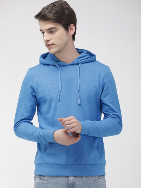 

Park Avenue Men Blue Solid Slim Fit Hooded Sweatshirt