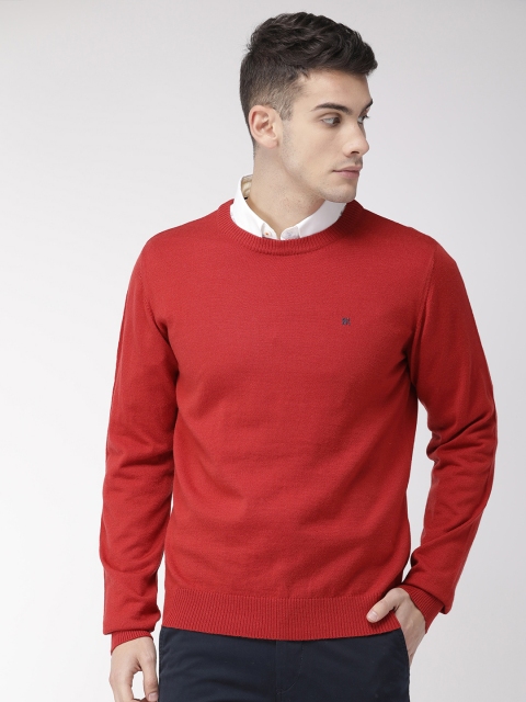

Raymond Men Red Solid Sweater