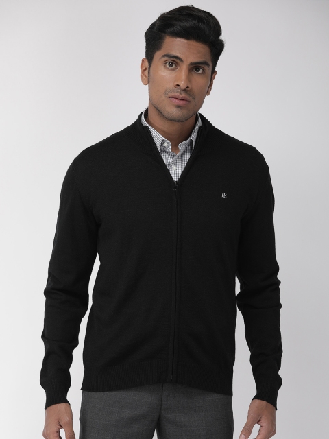 

Raymond Men Black Solid Front-Open Sweater
