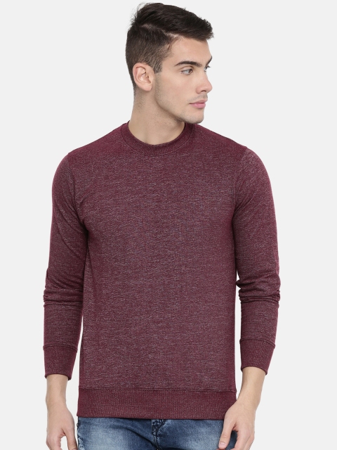 

ARISE Men Burgundy Solid Sweatshirt