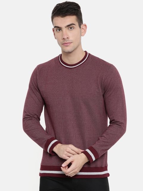 

ARISE Men Maroon Solid Sweatshirt