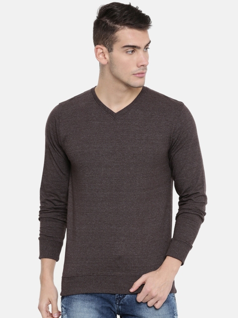 

ARISE Men Brown Solid Lightweight Pullover Sweatshirt
