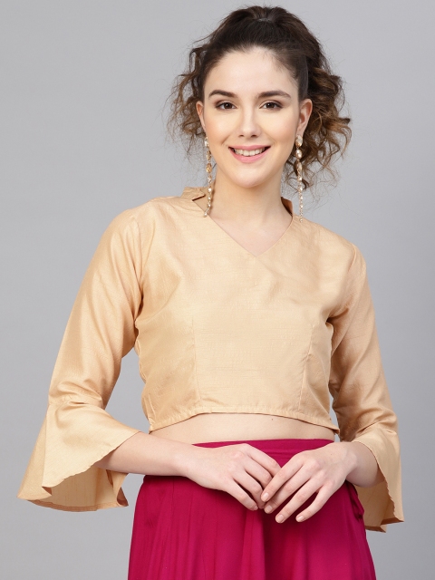 

Varanga Women Beige Solid Crop Top