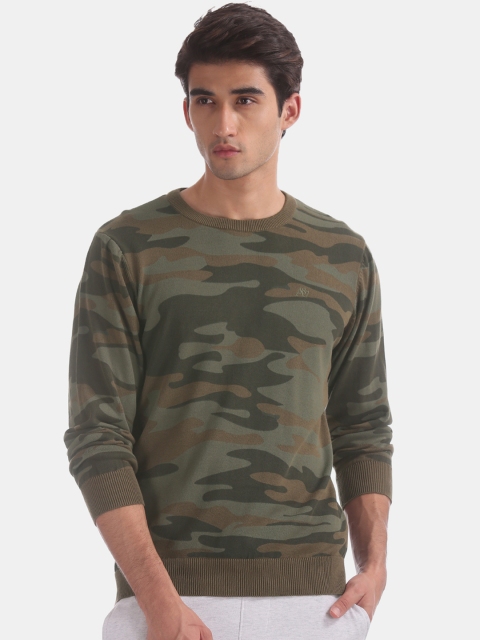 

Aeropostale Men Green Camouflage Printed Sweatshirt