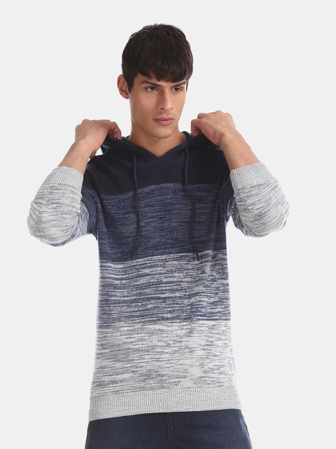 

Aeropostale Men Blue Colourblocked Pullover Sweater